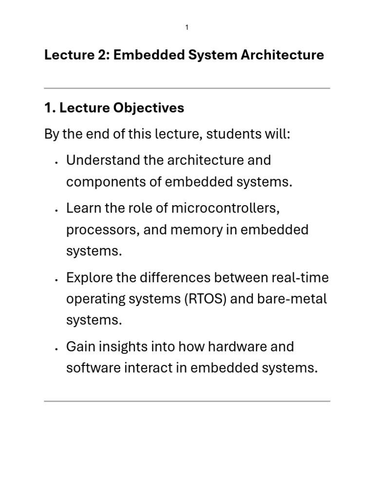 Lecture 2 | PDF | Embedded System | Microcontroller