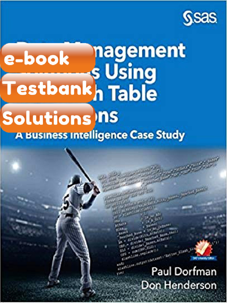 Testbank - Data Management Using SAS Hash Table Operations by Paul ...