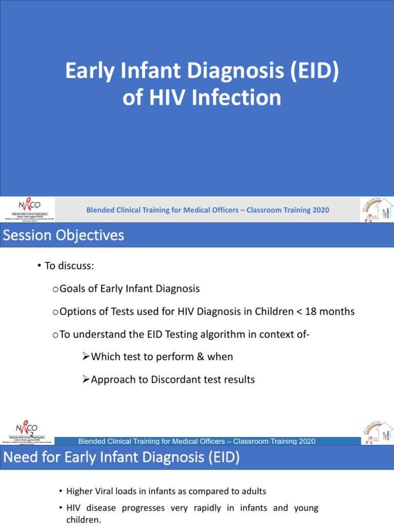 Final CT MO Session 17 2 Early Infant Diagnosis of HIV Infection | PDF ...