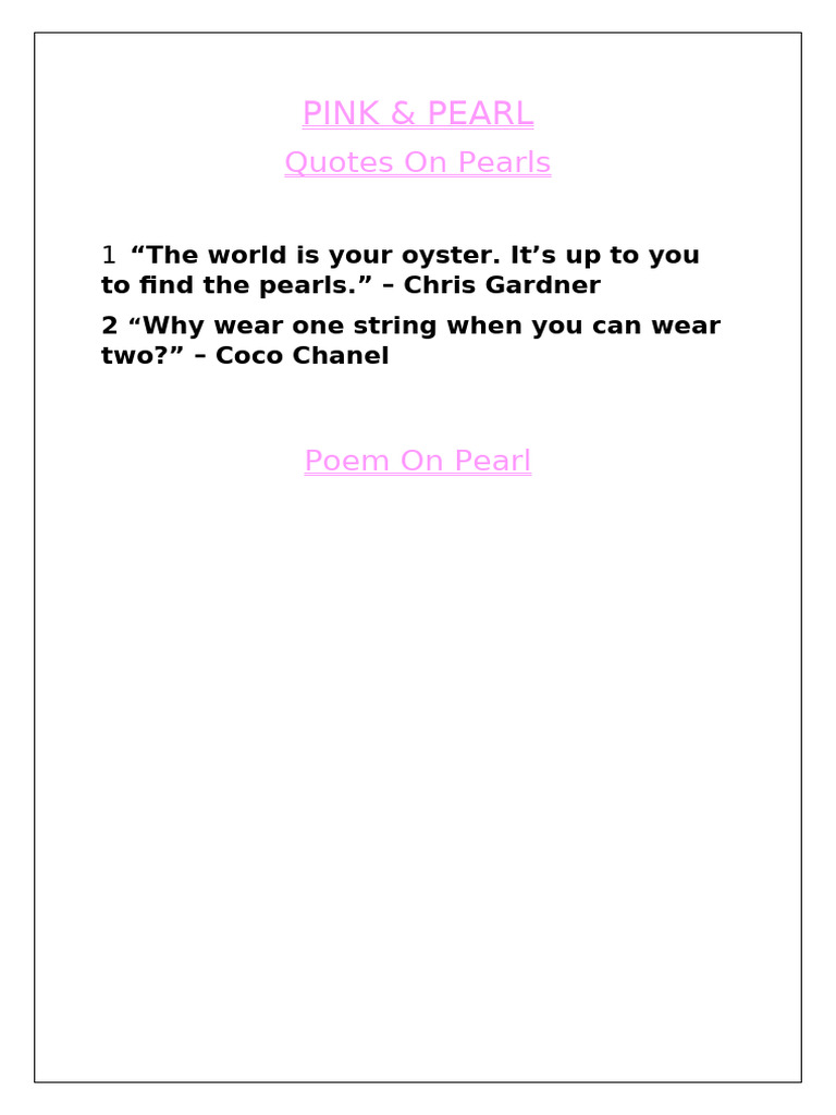 Pink & Pearl | PDF
