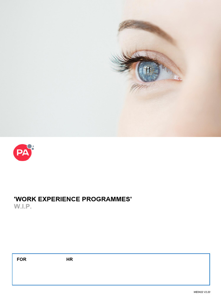 Work Experience Programmes Information Pack WIP UK - V2.20 | PDF