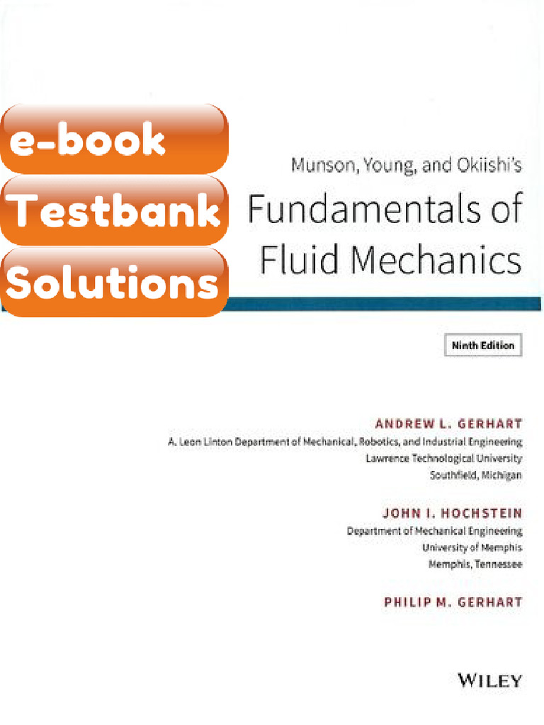 Munson Young and Okiishis Fundamentals of Fluid Mechanics 9th Edition ...