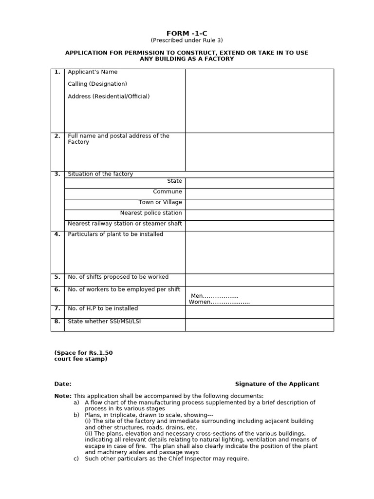 Form 1 C | PDF