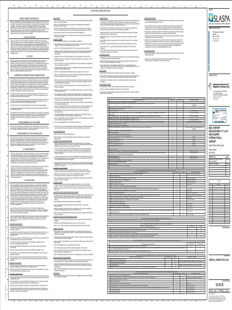 s0.00.05 - Special Inspection Plan | PDF | Concrete | Welding