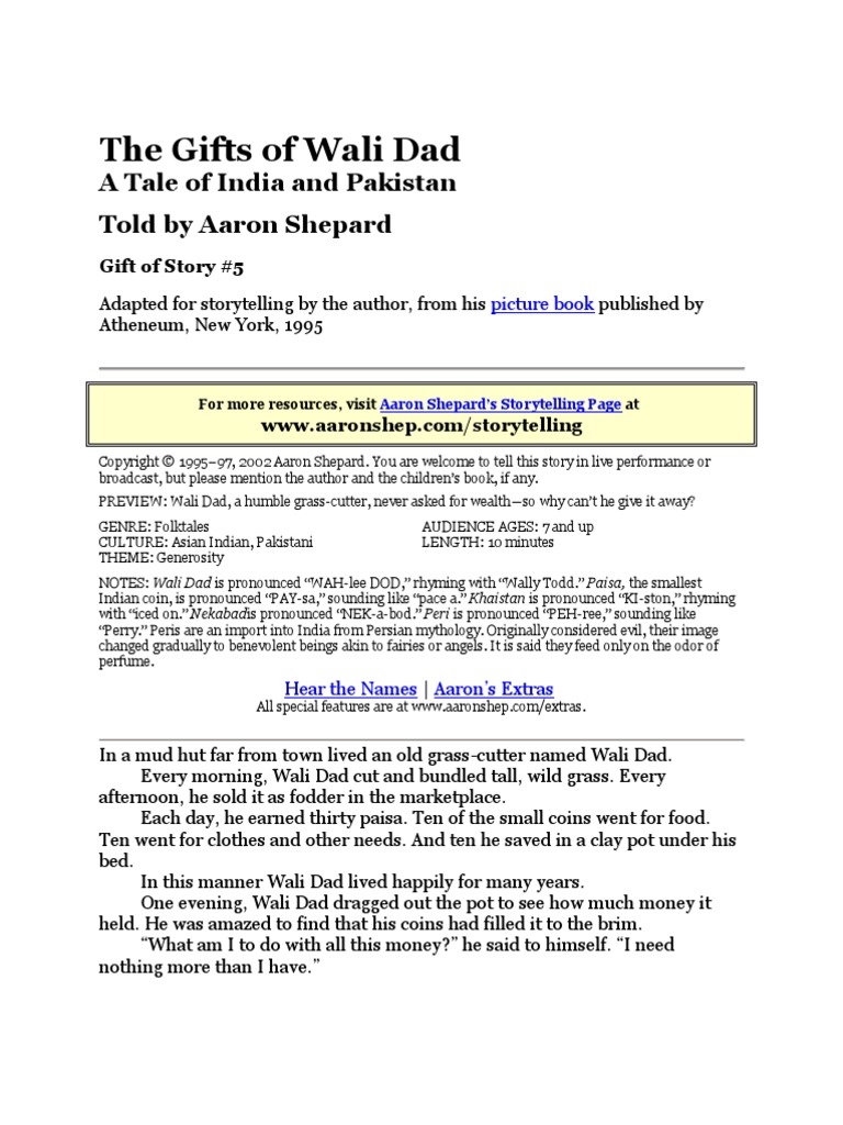 The Gifts of Wali Dad | PDF