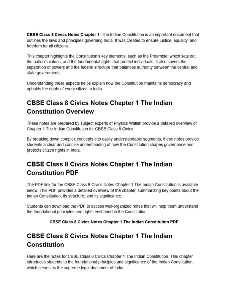Political Chapter 1 Notes | PDF | Rule Of Law | Constitution