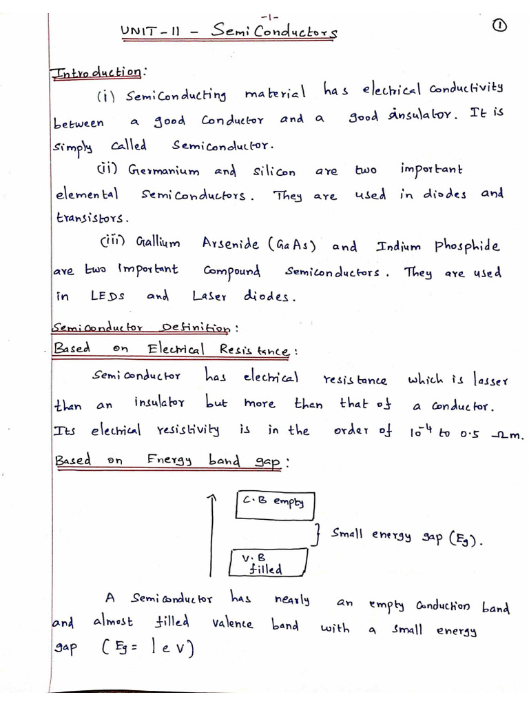 Unit - II - Semiconductors - 21 May 2024 | PDF
