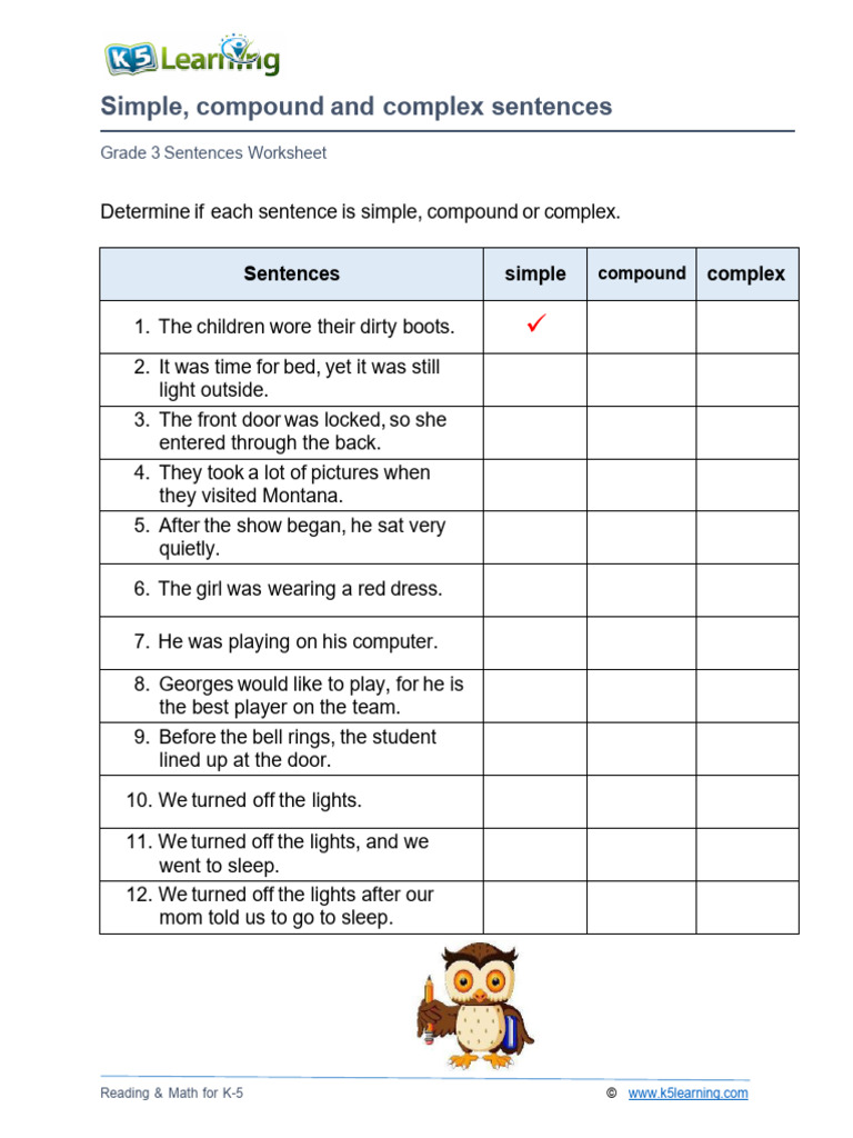 G6 Simple Compound Complex Sentences | PDF