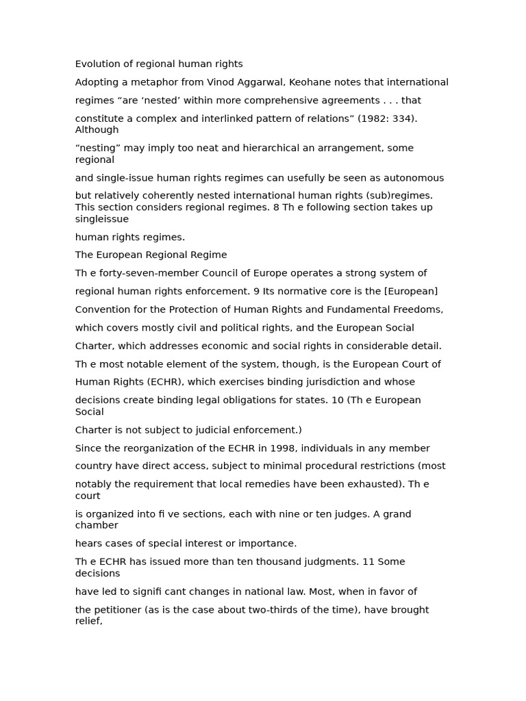 Evolution of Regional Human Rights | PDF | Human Rights | Government