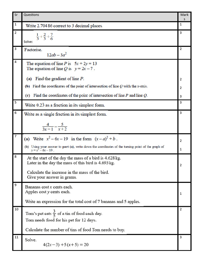 Kami Export - P1 Test Paper | PDF | Discrete Mathematics | Mathematics
