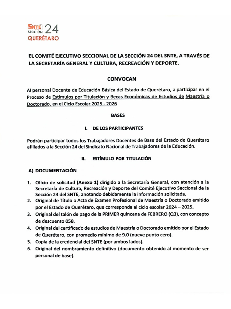 Convocatoria Estímulo por Titulación y Becas Económicas de Estudios de ...