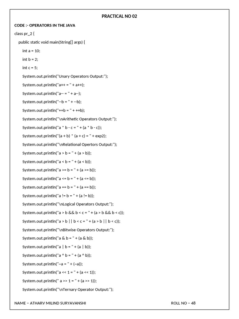 Practical No 02 | PDF