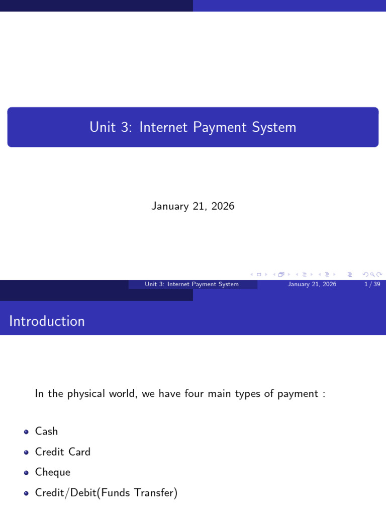 Unit 3 Internet Payment System | PDF | Payments | Cheque