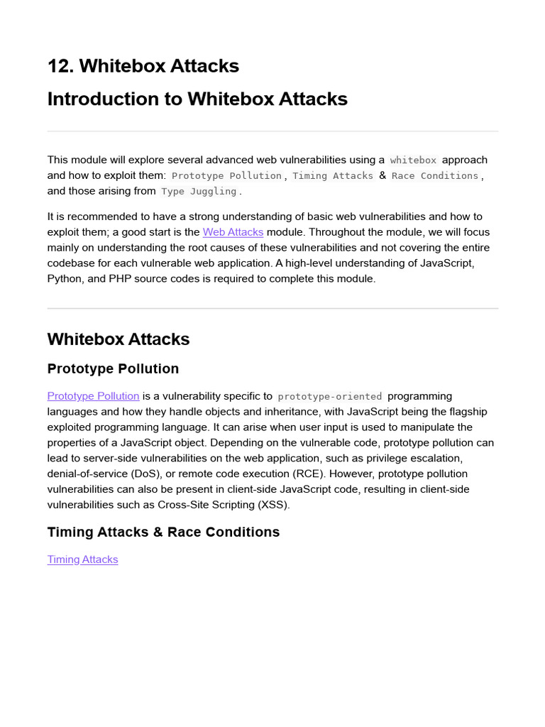 Whitebox Attacks | PDF