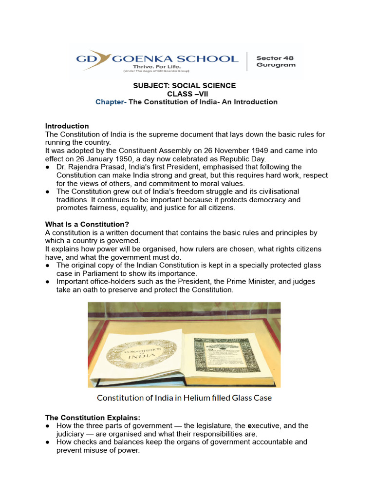 The Constitution of India - Lesson Review Summary | PDF | Justice ...