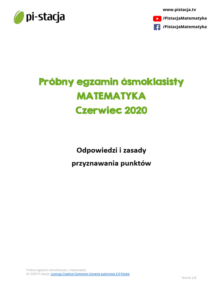 Probna 8klasa 2020 Klucz Final | PDF
