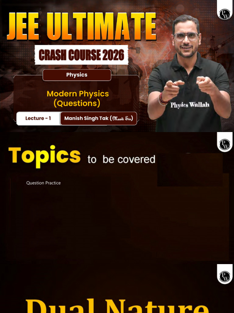 Modern Physics 01 Class Notes PDF | PDF