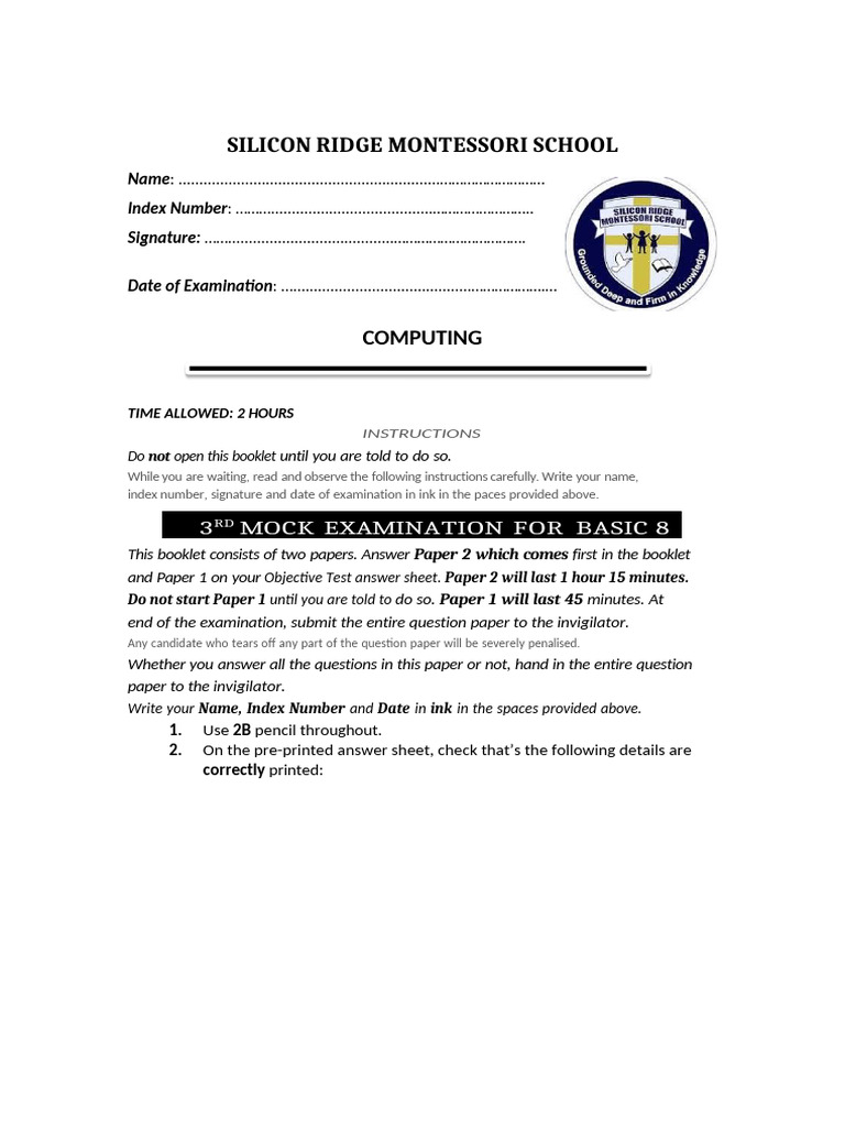 Mock 3 Computing - Docx FLEX | PDF | Computer File | Computer Data Storage