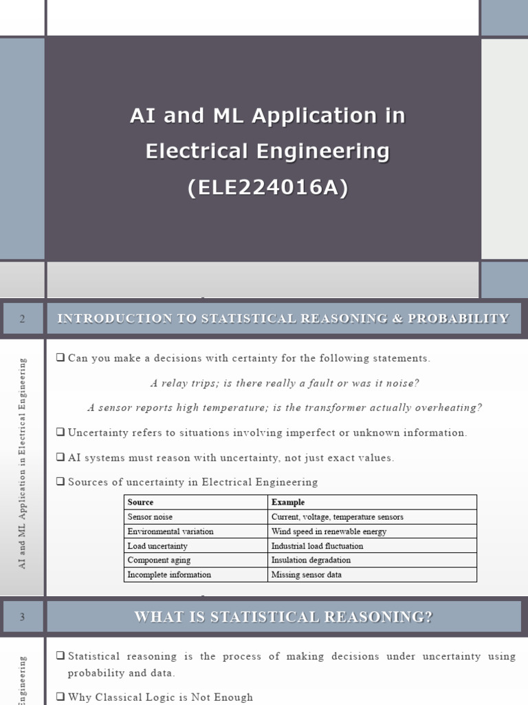 Ai and ML Application in Electrical Engineering - Unit 2 | PDF ...