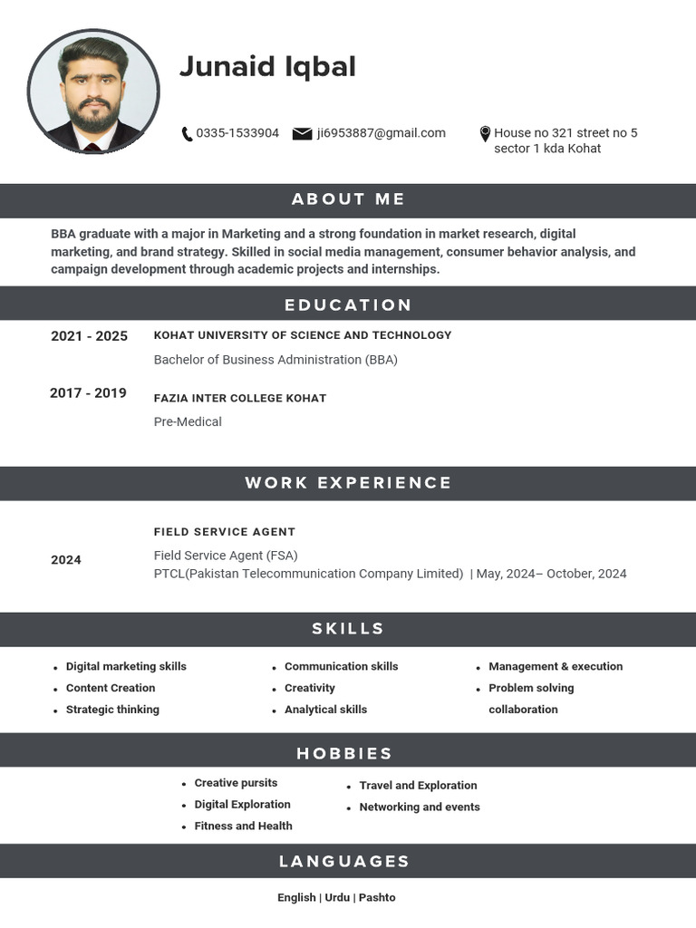junaid cv-1 | PDF