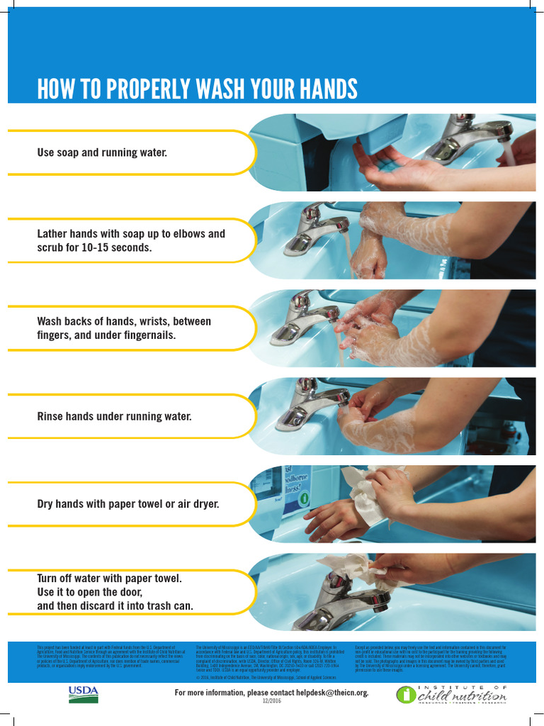 How To Properly Wash Your Hands Poster | PDF | United States Department ...