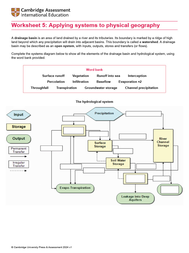 AO2 Worksheet 5 Applying Systems To Physical Geography | PDF