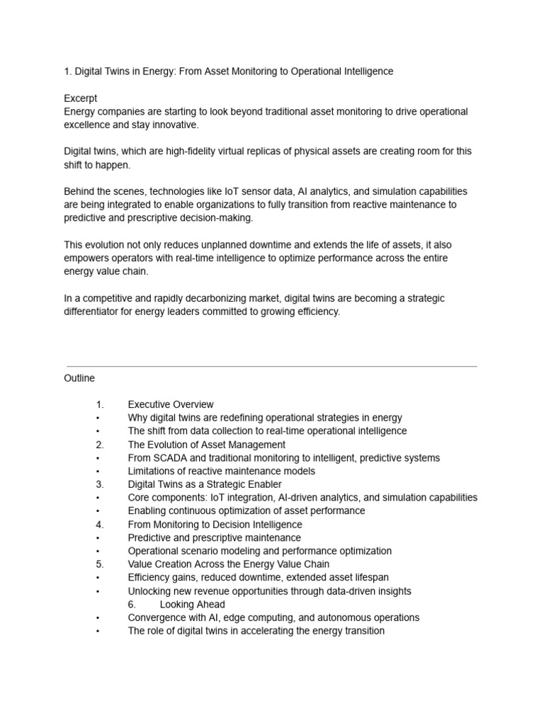 Digital Twins in Energy | PDF