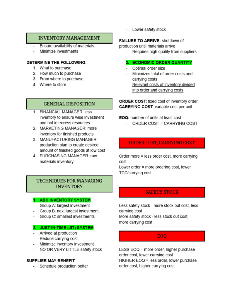 FINMAN - CH5 Inventory Management | PDF | Inventory | Business