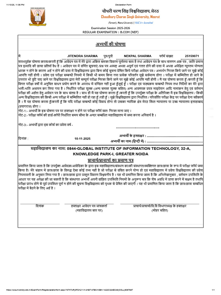Declaration Form | PDF