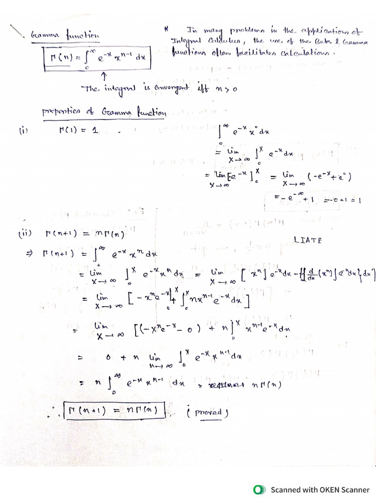 Beta Gamma Function | PDF