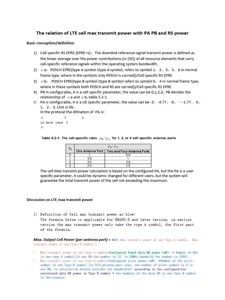 The Relation of LTE Cell Max Transmit | PDF | Bandwidth (Signal ...