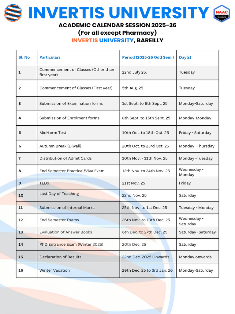 Academic Calendar Session 2025 26 | PDF | Academic Term
