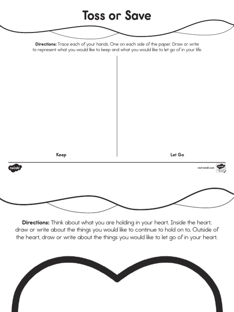 BW Anxiety Toss or Save Sorting Activity | PDF