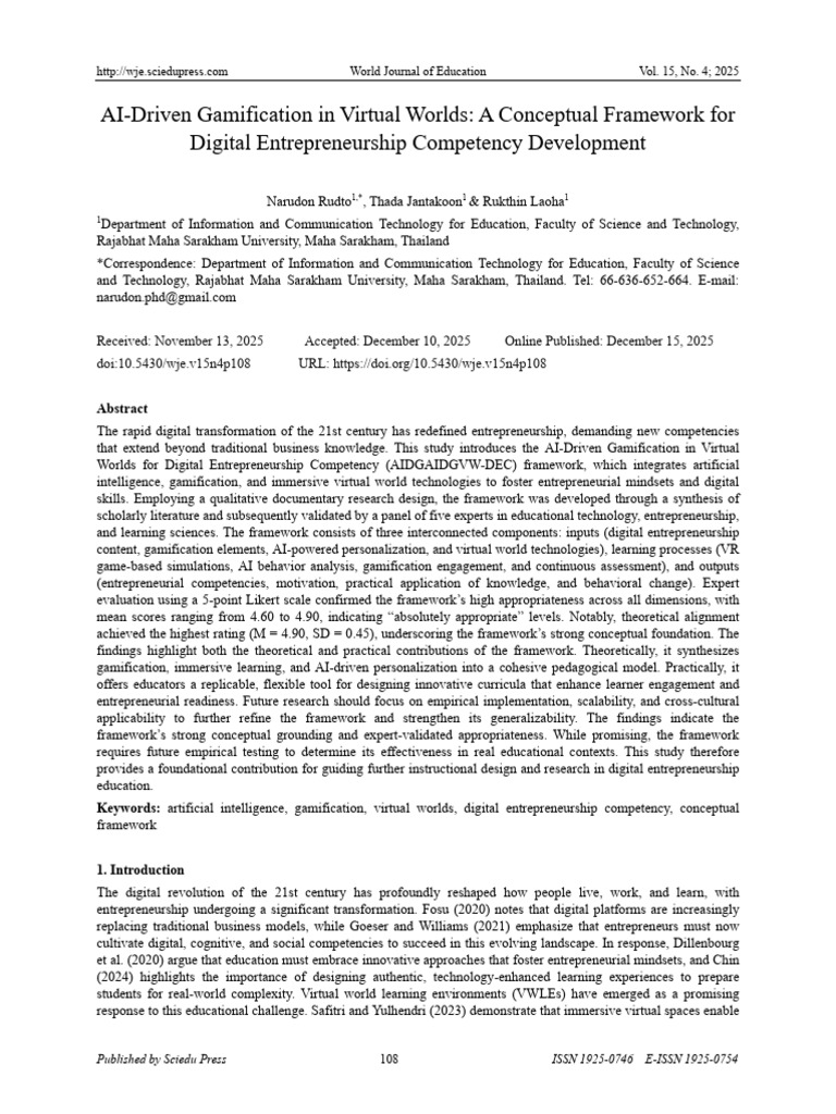 AI-Driven Gamification in Virtual Worlds A Concept | PDF | Learning ...