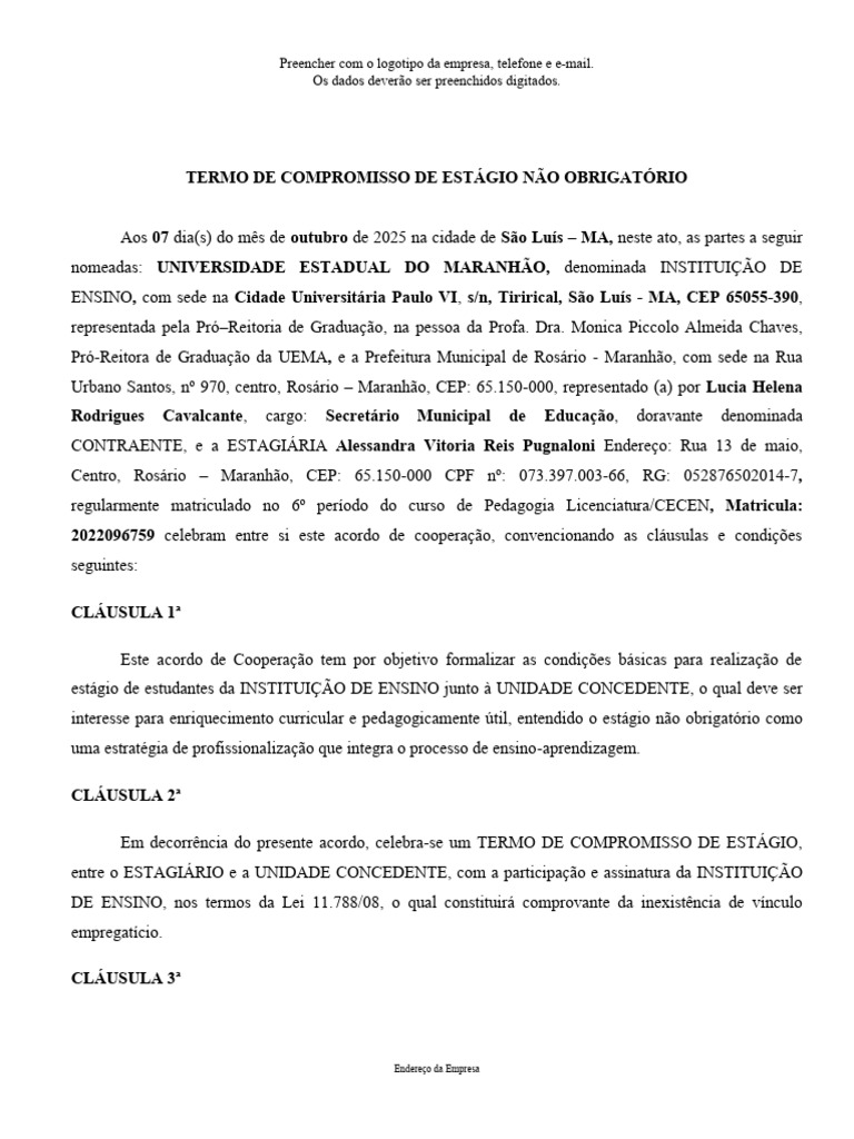 1.3 TERMO DE COMPROMISSO - NAO OBRIGATORIO - UNIDADE CONCEDENTE ...