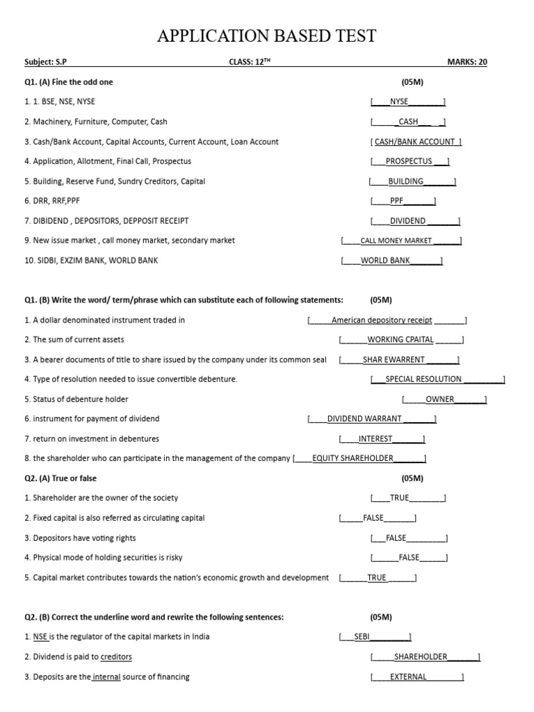 Application Based Test | PDF | Microeconomics | Economics