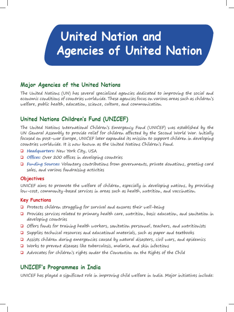 14 15civics - United Nations and Major Agencies of United Nations ...
