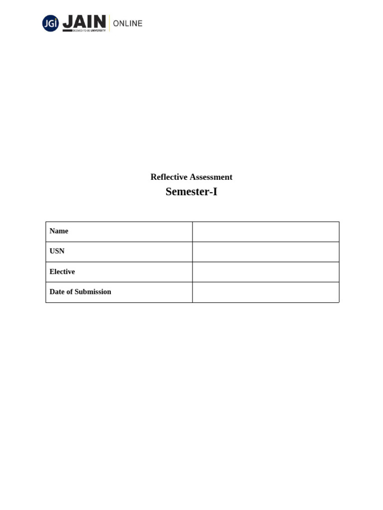 Reflective Assessment Template | PDF