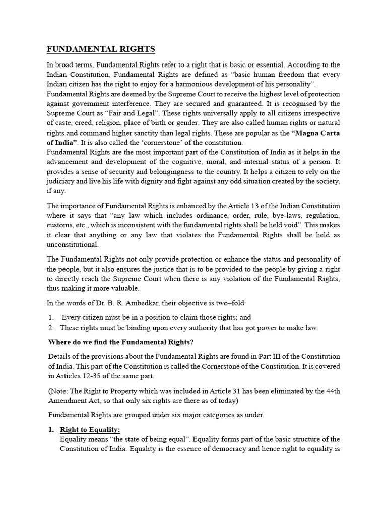 Fundamental Rights & Duties | PDF | Arrest | Justice