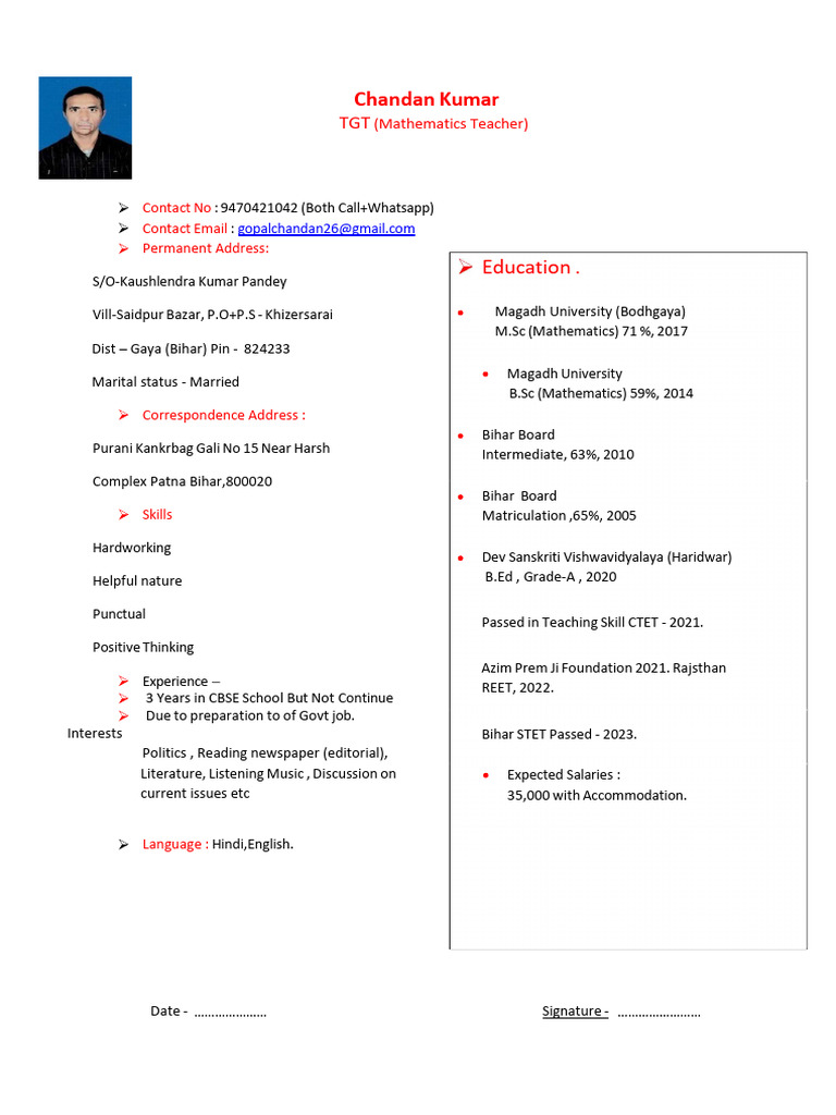 Chandan Resume | PDF