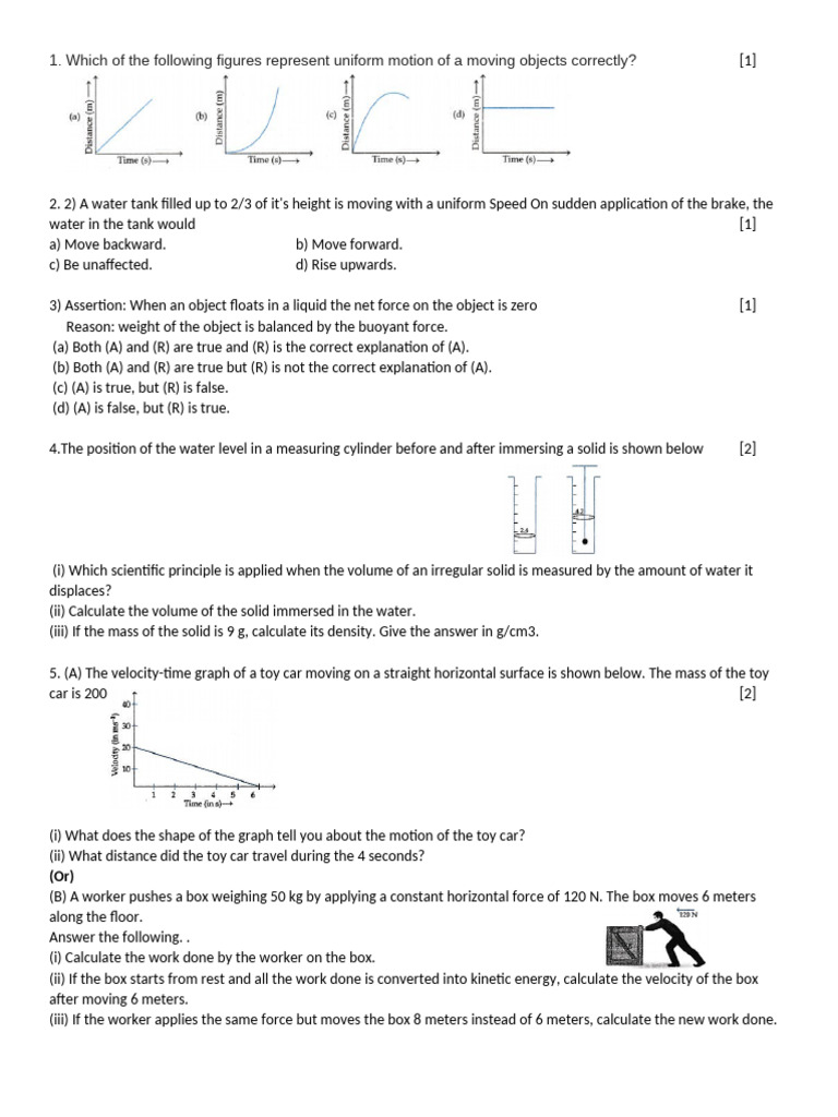 Grade 9 Science 9 Anual QP | PDF | Velocity | Force