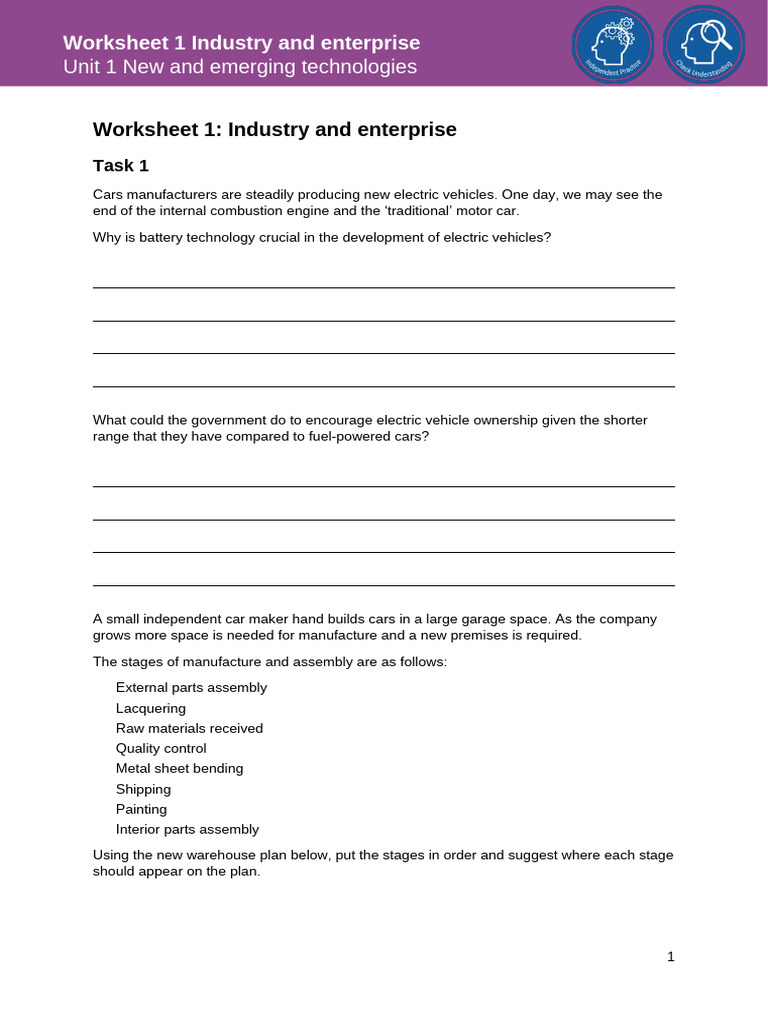 8552 Unit 1 Worksheet 1 | PDF