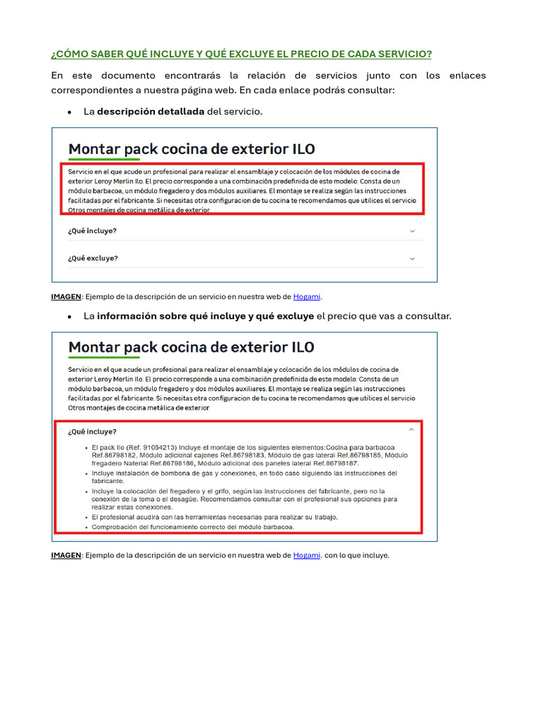 Cómo Saber Qué Incluye y Qué Excluye El Precio de Cada Servicio | PDF ...