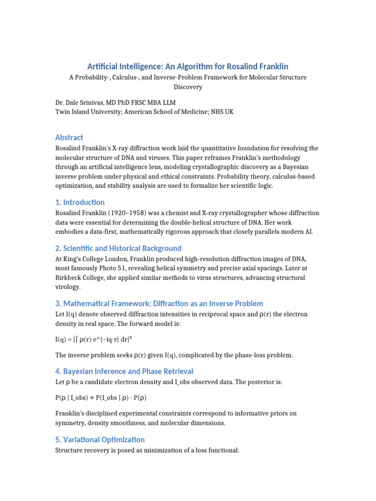 Artificial Intelligence Algorithm For Rosalind Franklin Expanded | PDF ...