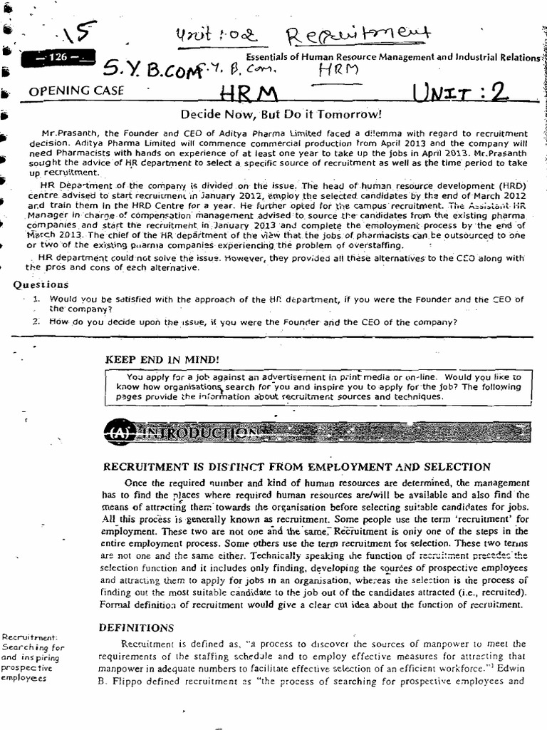 HRM Unit 2 | PDF