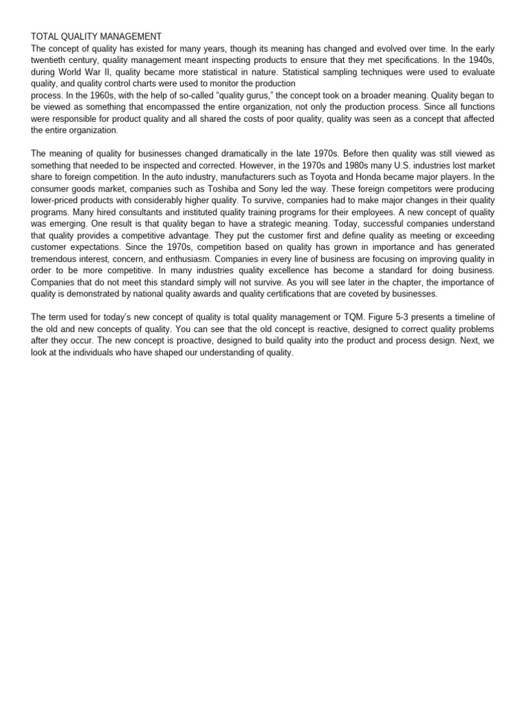Total Quality Management | PDF | Quality Management | Economies