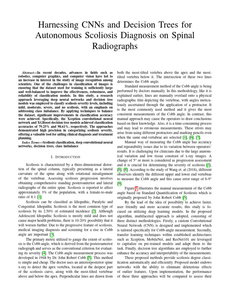 Harnessing CNNs and Decision Trees For Autonomous Scoliosis Diagnosis ...
