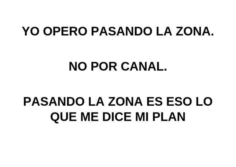 Yo Opero Pasando La Zona | PDF