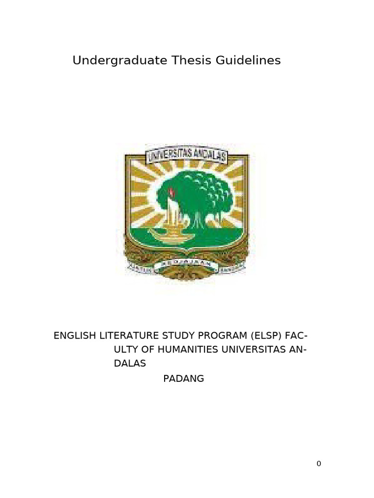Undergraduate Thesis Guidelines | PDF | Thesis | Qualitative Research