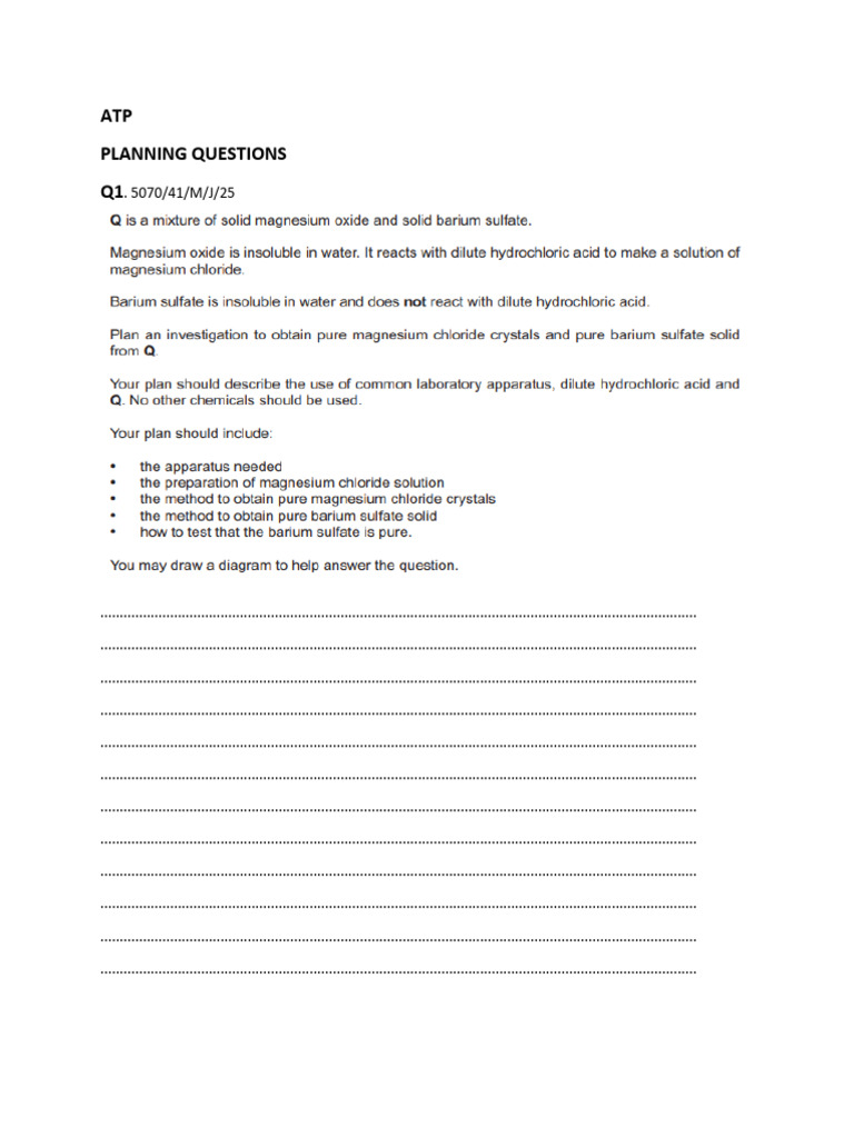 Planning Questions | PDF